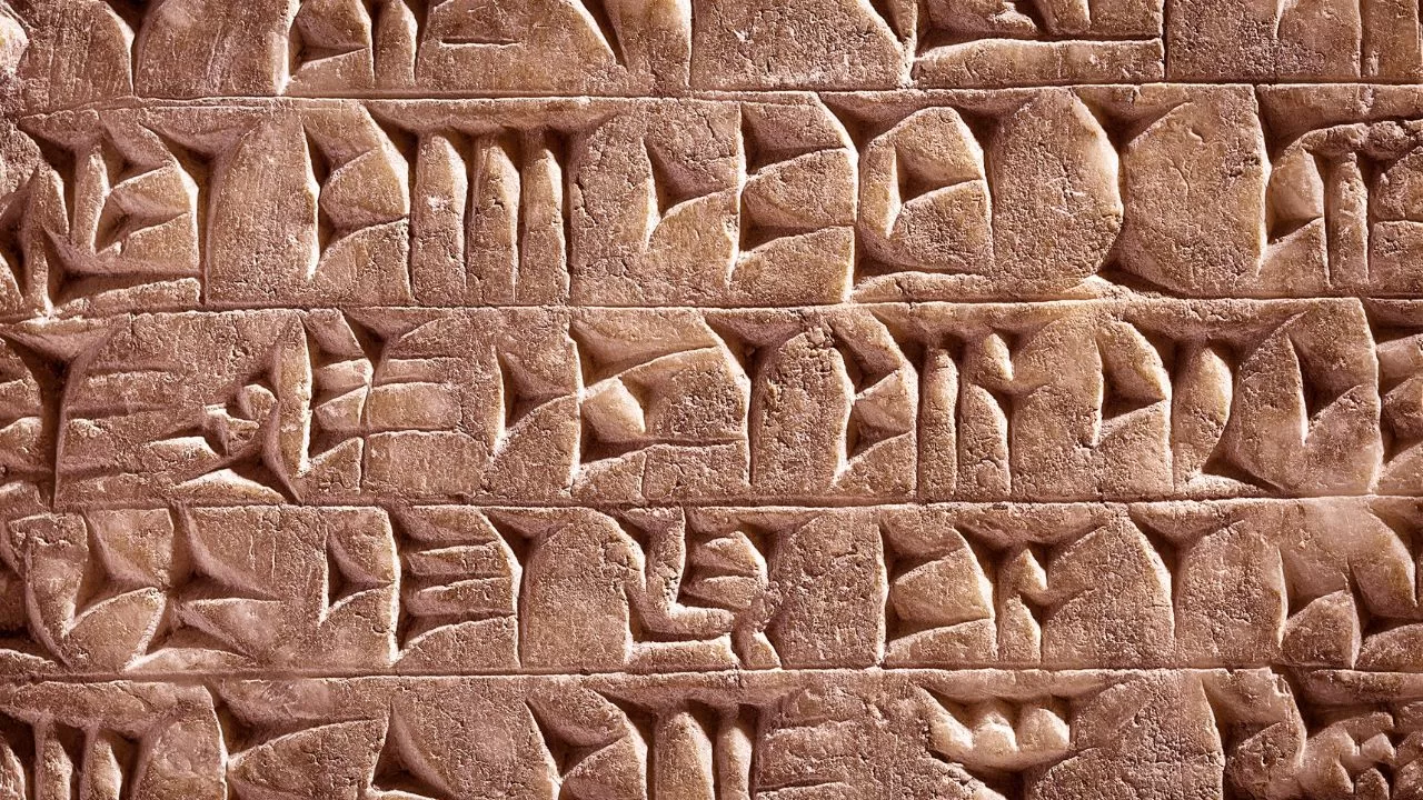 Red cuneiform clay tablet — Assyrian medical inscription